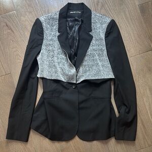 Elizabeth and James Black and Gray Blazer with Tailored Fit